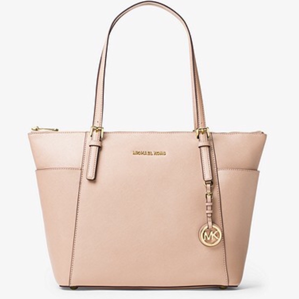 Pink Michael Kors NTW Jet Saffiano Leather Tote